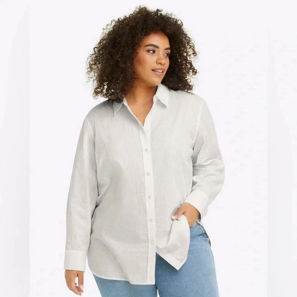 Draper James White Button‎ Down XXL Shirt